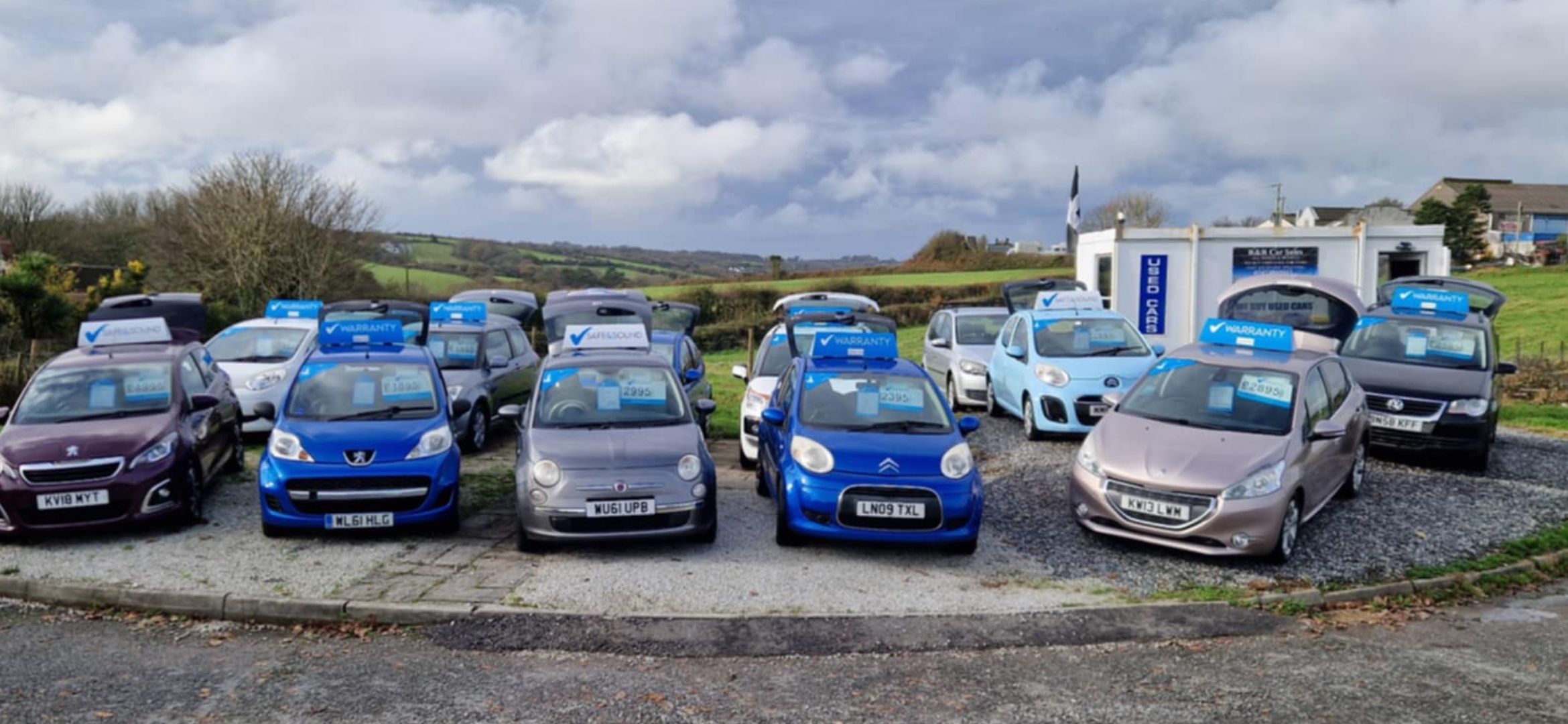 R&R Car Sales forecourt in Chacewater, Truro